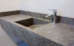 Pia em Basalto Tear Lustrado com Cuba de Pedra