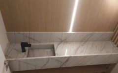 Tampo com cuba de pedra em Quartzito Denalli
