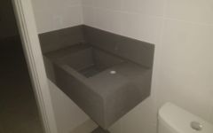Tampo com cuba esculpida em Silestone Cinza Stellar