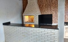 Área de churrasqueira em Granito<br> Preto São Gabriel