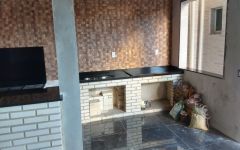 Área de churrasqueira em Granito<br> Preto São Gabriel