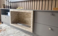 Lareira em mármore Travertino